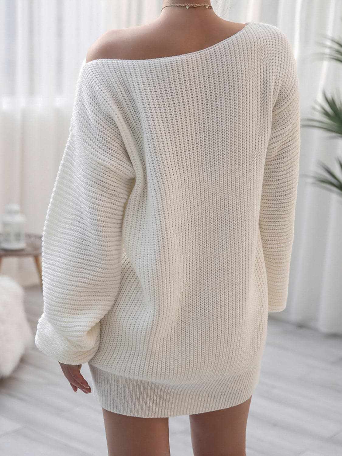 Cozy ribbed sweater dress - acrylic - Love Salve